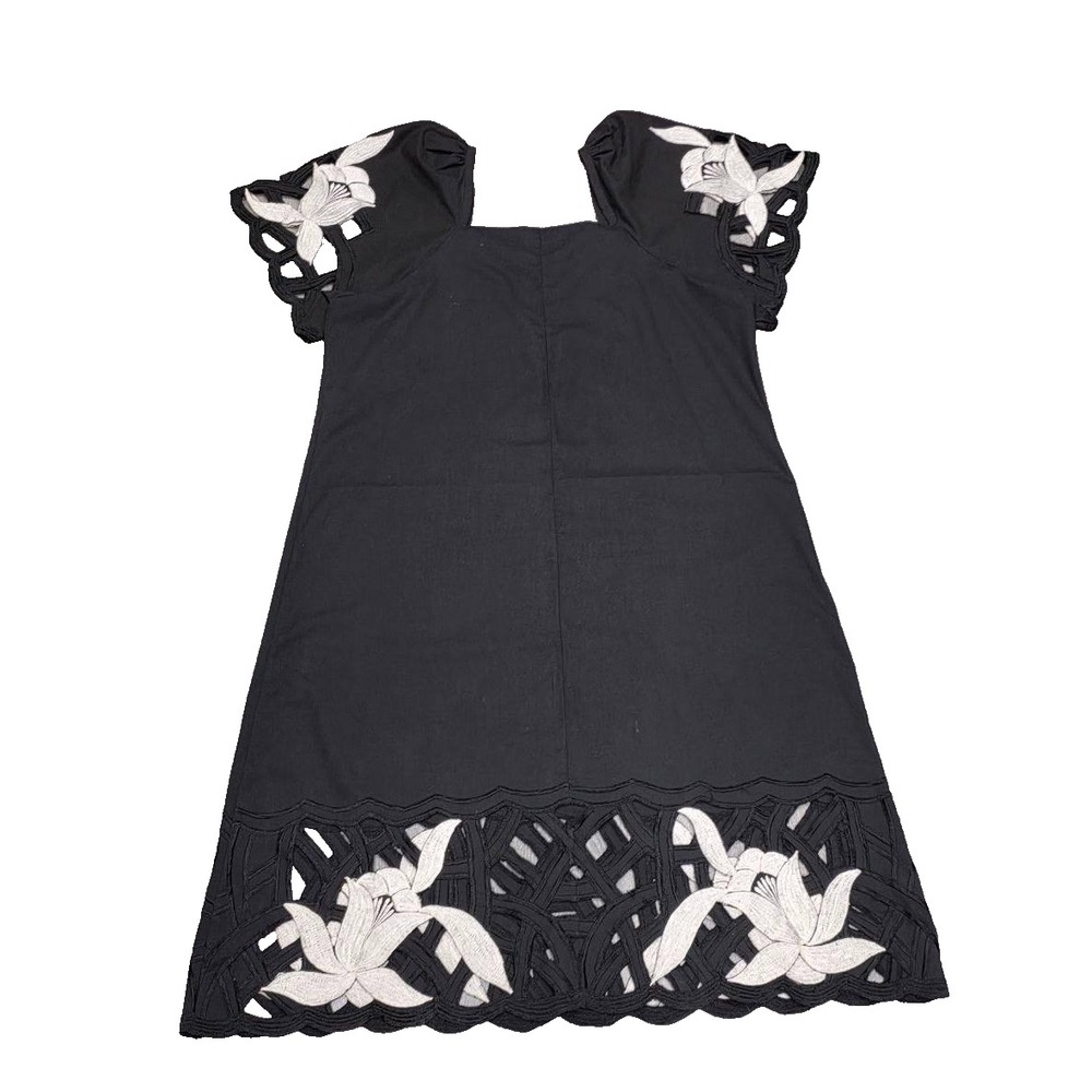 Jesus A Diaz Vintage black and white embroidered dress midi Large A005924